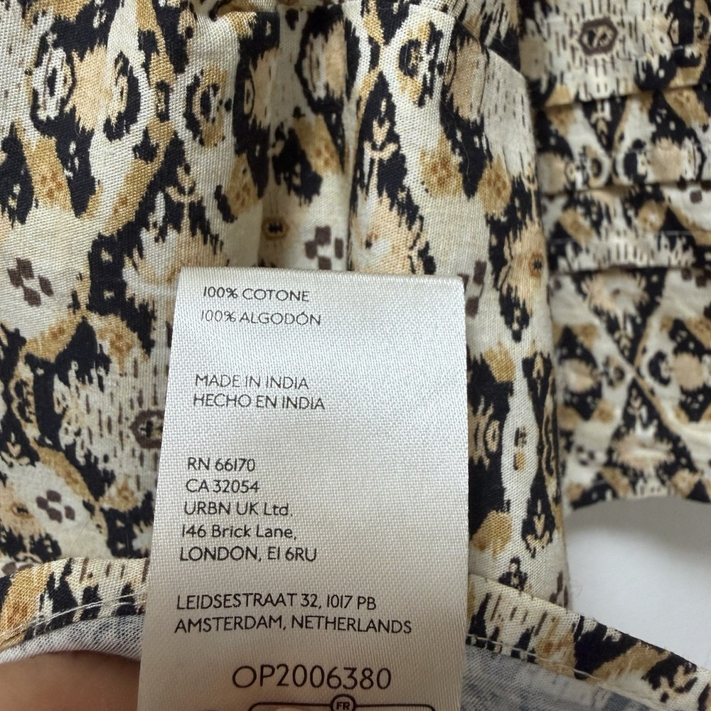 Anthropologie Pleated Floral Puff Sleeve Blouse Size 3X Black Motif Boho NEW - Picture 9 of 9